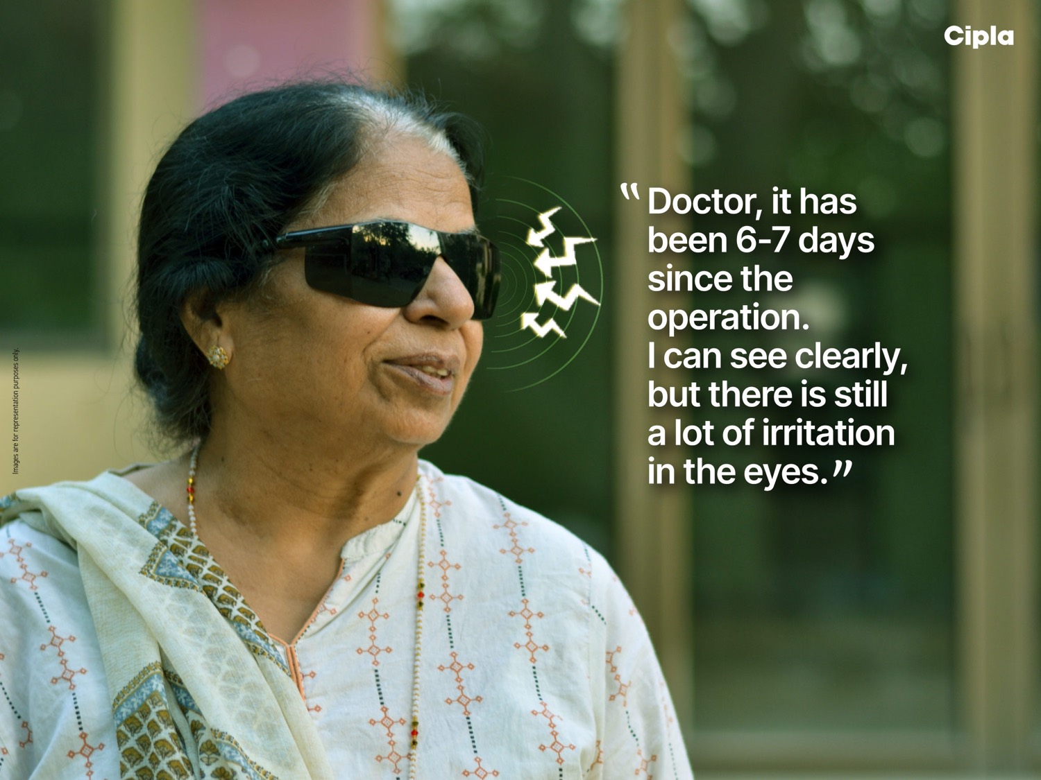 Flogel HA visual aid page showing a post-surgery patient